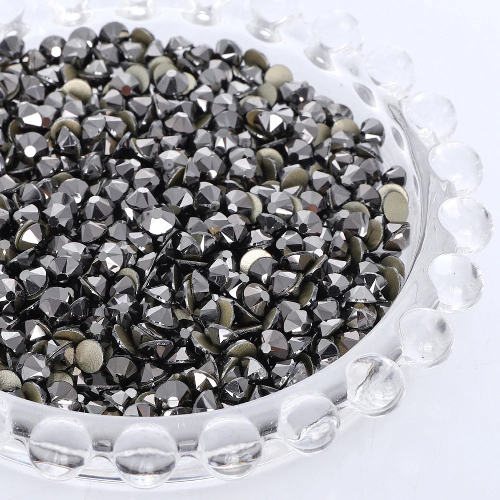 SS10-SS40 Colorful Non Hotfix Rhinestones Golden Base Flat Back Bling Glitter Glass Stones Crystal Strass Diamond for Nail