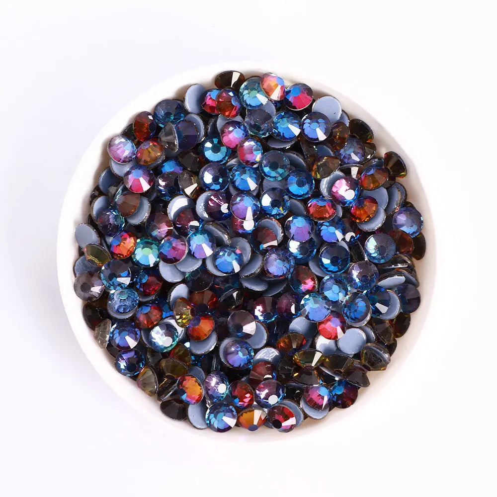 2024 Hot Fix Different Size Small Bag 1440pcs AB Color Bright Shining Clear Glass Crystal Rhinestones for Garment Decoration