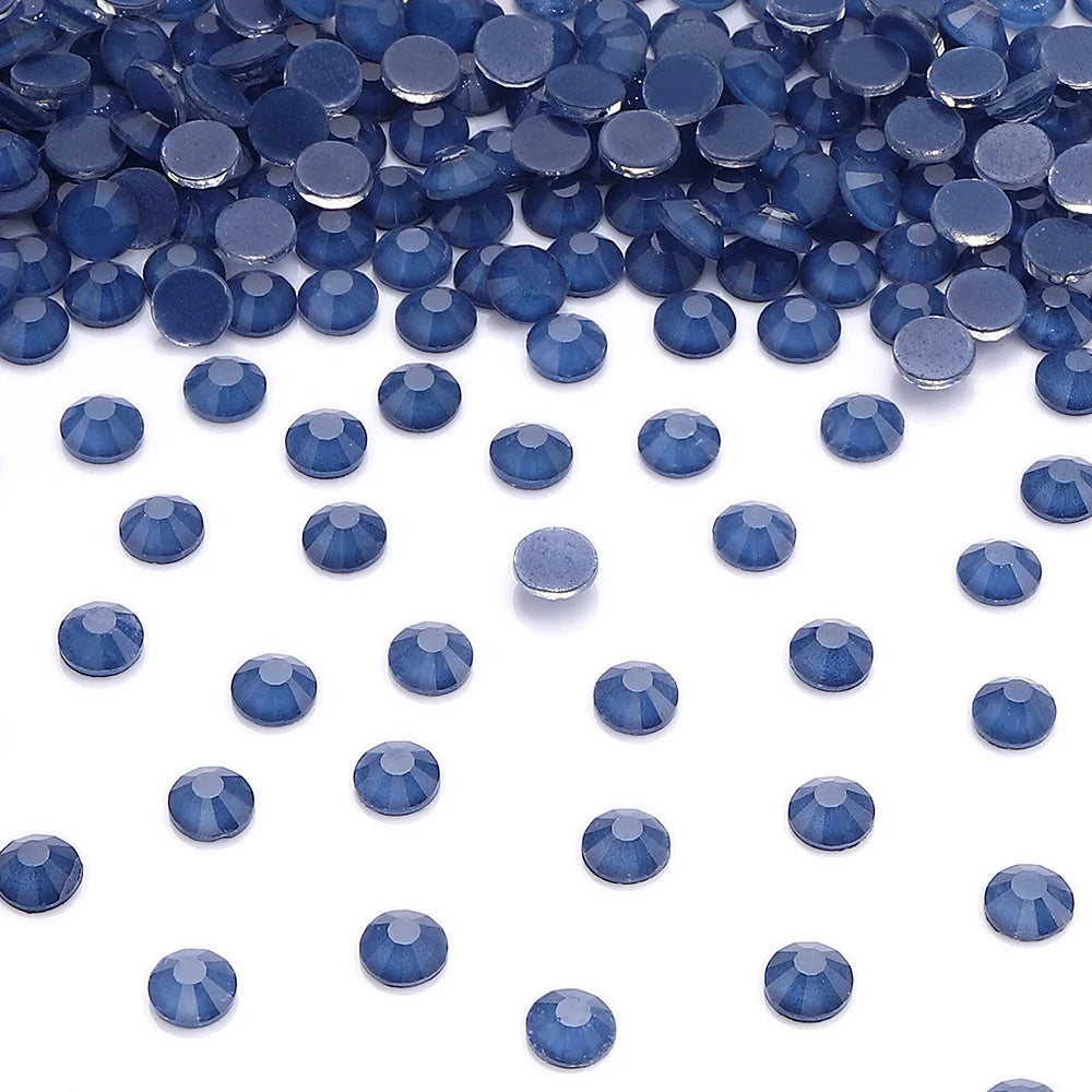 Blue Colors Glass Bling Crystal Wholesale Rhinestone Non Hotfix Flat Back Crystal Glass  for Clothing Accessories