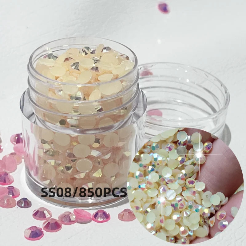 High Quality Box Packed Flat Back Resin Water Drill Flat Back Crystal Rhinestone Flat Back AB Rhinestone for DIY Nail Decoration