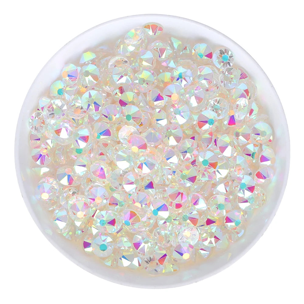 High Quality 16 Cut Facets  Crystal AB Rhinestone Gold Base Non Hot Fix Flatback  Rhinestones Bulk for Dress