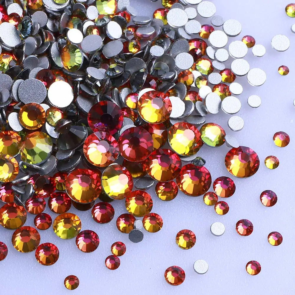 Wholesale High Quality Rhinestone Non Hotfix Bulk Transparent Crystal AB Glass Rhinestones Mixed Sizes