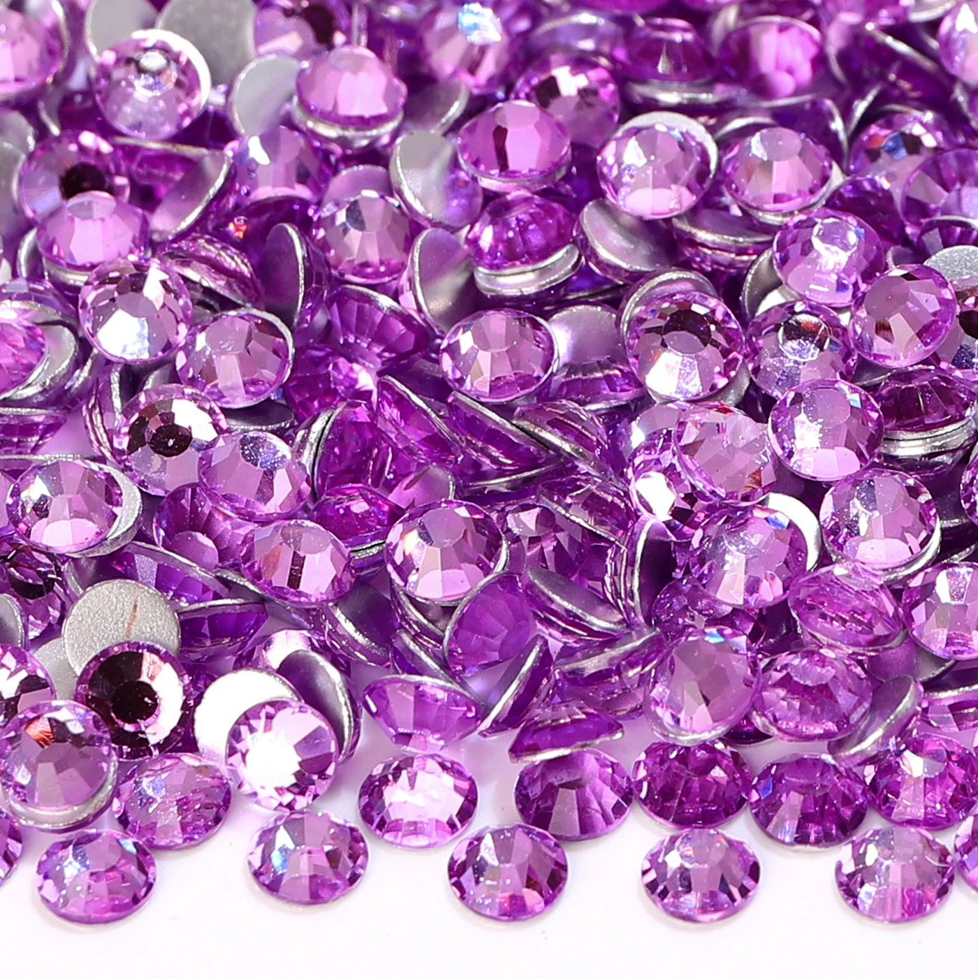 Purple 30Kinds Colors 2024 New Design New Colors Wholesale Rhinestone Non Hotfix Flat Back Crystal Glass  for DIY Nail Clothing