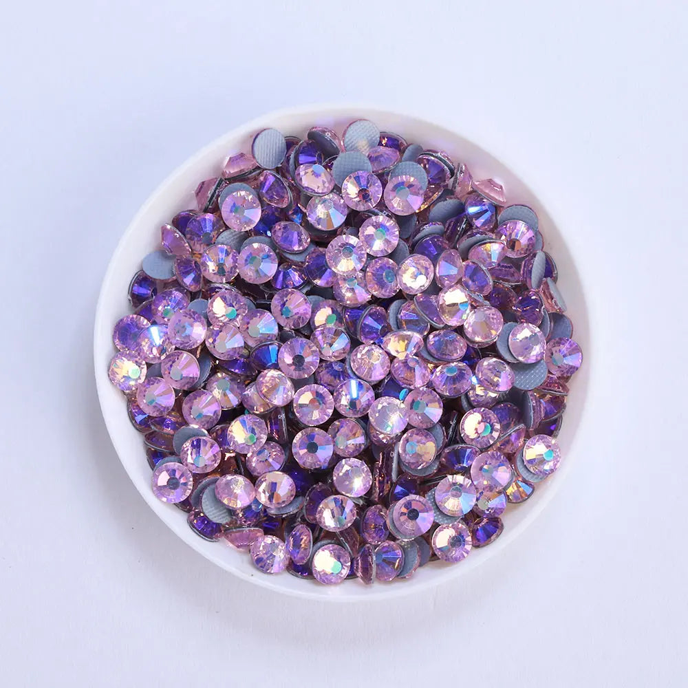 2024 Hot Fix Different Size Small Bag 1440pcs AB Color Bright Shining Clear Glass Crystal Rhinestones for Garment Decoration