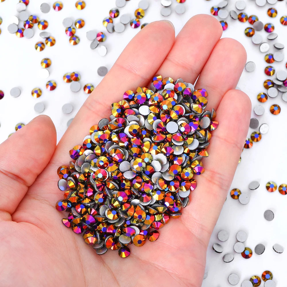 QIYI Wholesale Purple Pink  Brown Over 200 Colors Non Hotfix FlatBack Stone Glass Crystal AB Rhinestones for Tumbler