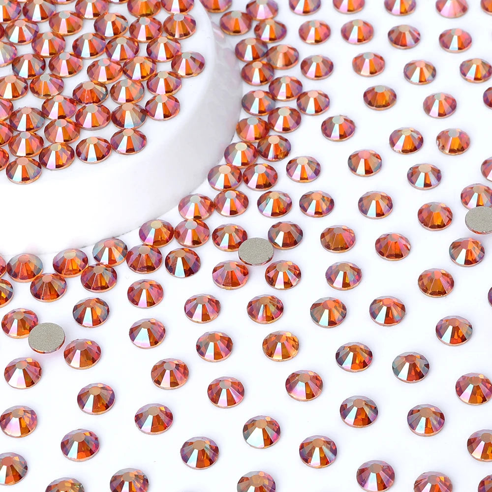 QIYI Wholesale 14400pcs Bulk Package Flatback Rhinestones Glitter Bling Glue on Luminous Rhinestones for Accessories