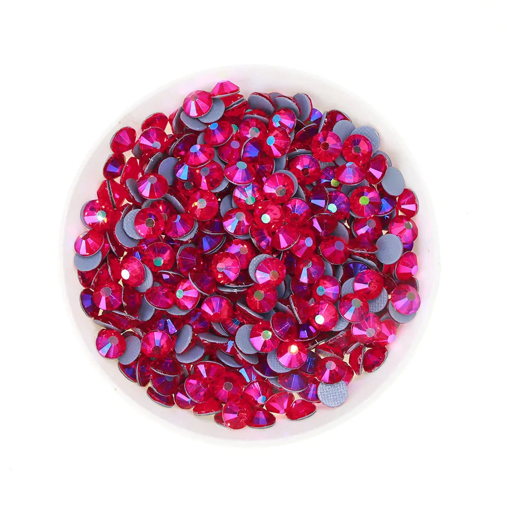 Wholesale Hot Fix Rhinestones Bulk Glass Flatback Crystal AB Rhinestones for Nail Clothes Shoes Crafts