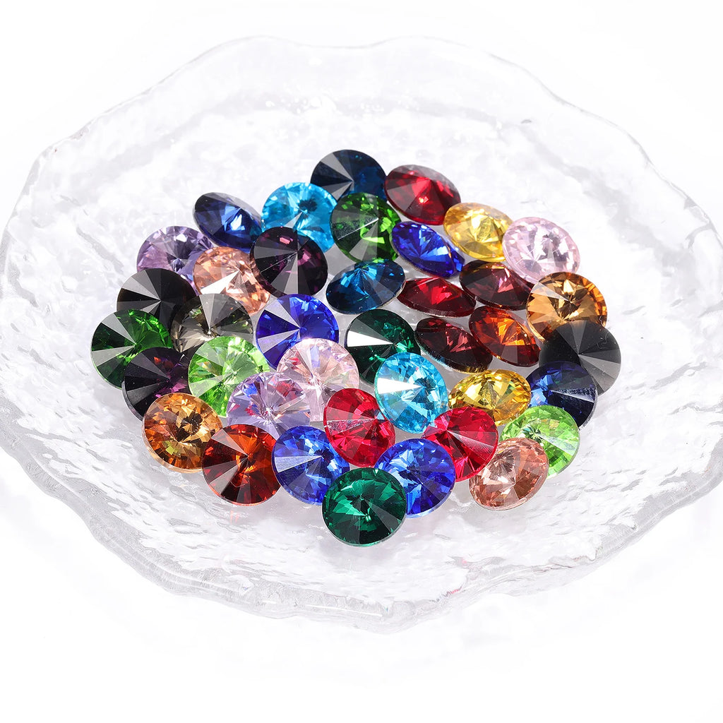 1122 QIyi  New Product Explosion Rivoli Shape Eco-friendly Materials Trendy Design K9 Glass Point Back Rhinestone for DIY