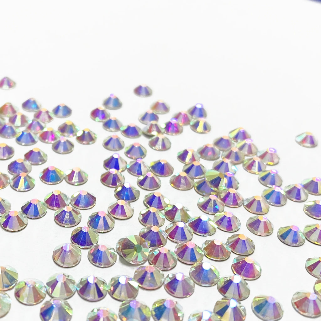 High Quality Crystal AB Bulk Glass Flatback Rhinestones SS3-SS34 Non Hotfix Strass Glue on Nail Art Decoration