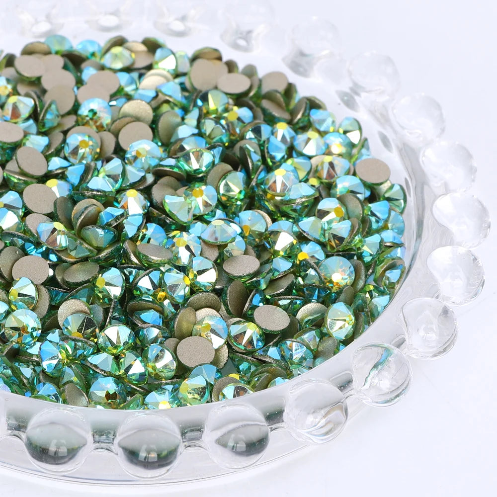 SS10-SS40 Colorful Non Hotfix Rhinestones Golden Base Flat Back Bling Glitter Glass Stones Crystal Strass Diamond for Nail