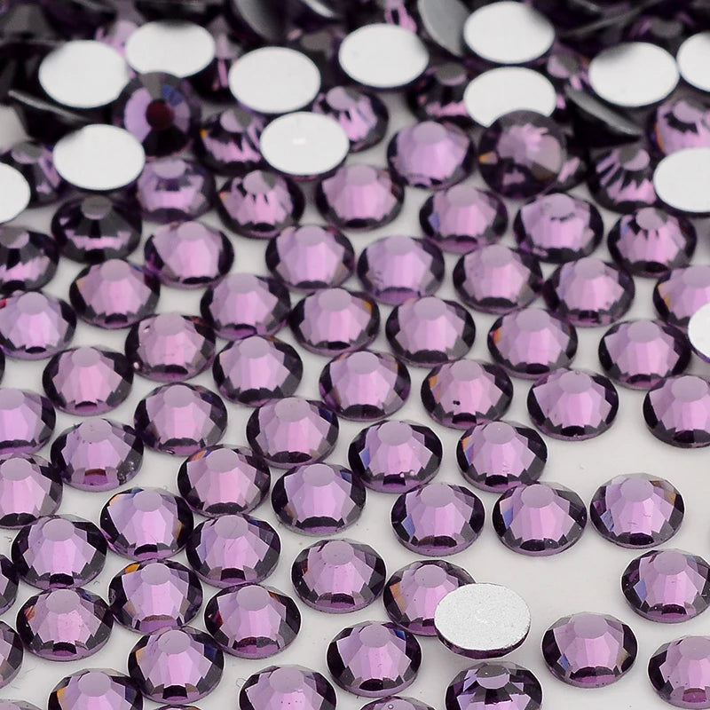 Hot Selling SS10 Blingbling Crystal Rhinestone 100 Colors 12 Sizes Glass Rhinestones Flat Back Non Hotfix for Garment