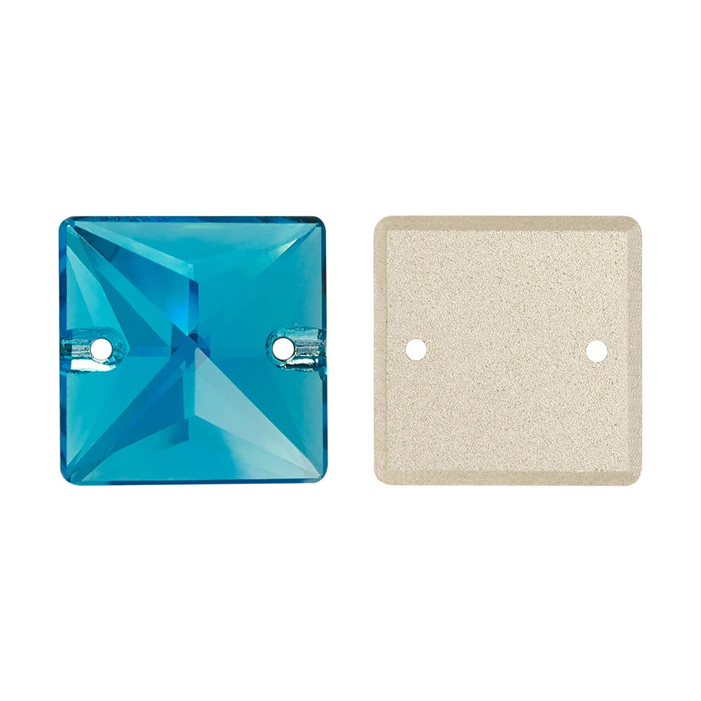 Wholesale Custom Square Sew-on Loose Rhinestones 5A Quality Crystal FlatBack 2 Holes 12 Facets Sewing Bling Decoration