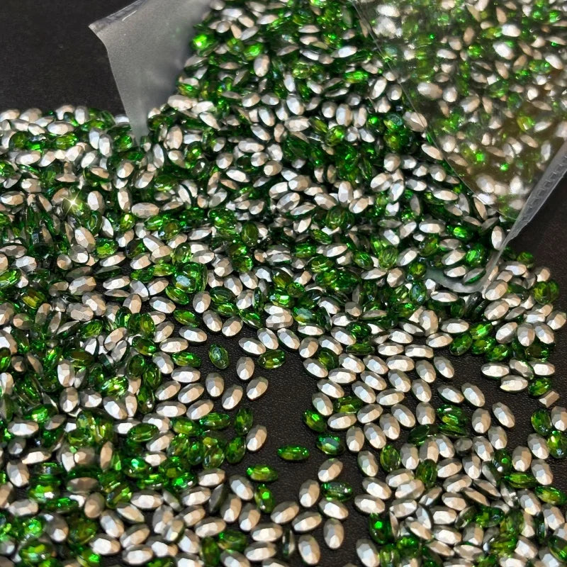 Wholesale Oval-shaped Pointed-back Glass Rhinestones Nail Art Bags Garments Shoe Jewelry Decoration Rhinestone