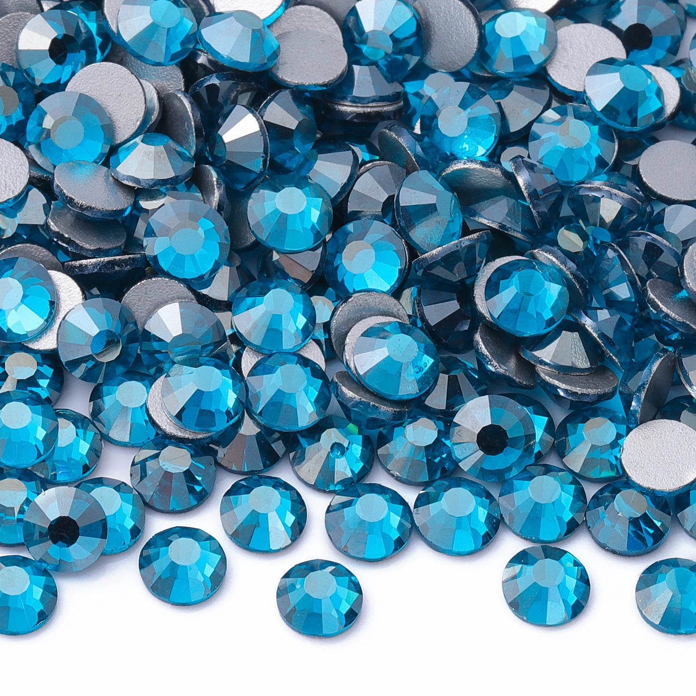 Blue Colors Glass Bling Crystal Wholesale Rhinestone Non Hotfix Flat Back Crystal Glass  for Clothing Accessories