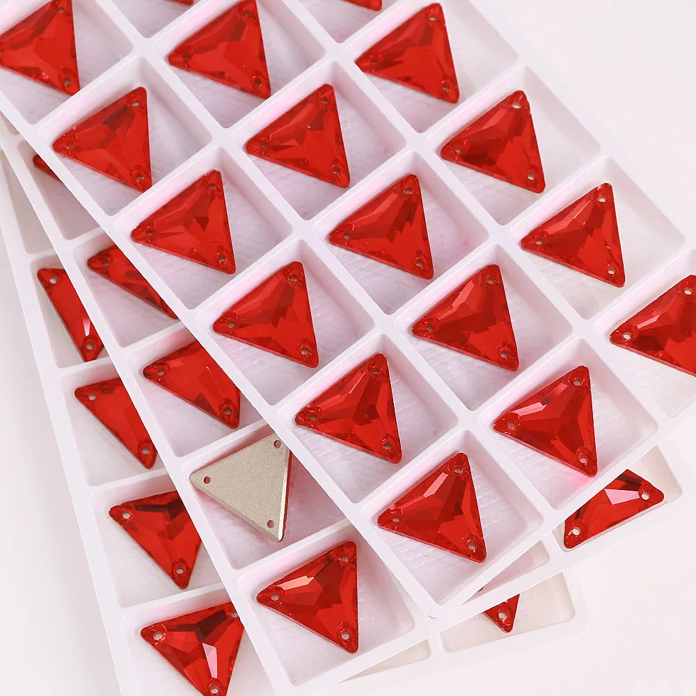 Triangle 12mm 16mm 22mm 80+Colors Sew on Rhinestones 3270  Flat Back Bling Bling Diamond Stone for Fashion Jewelry Clothes