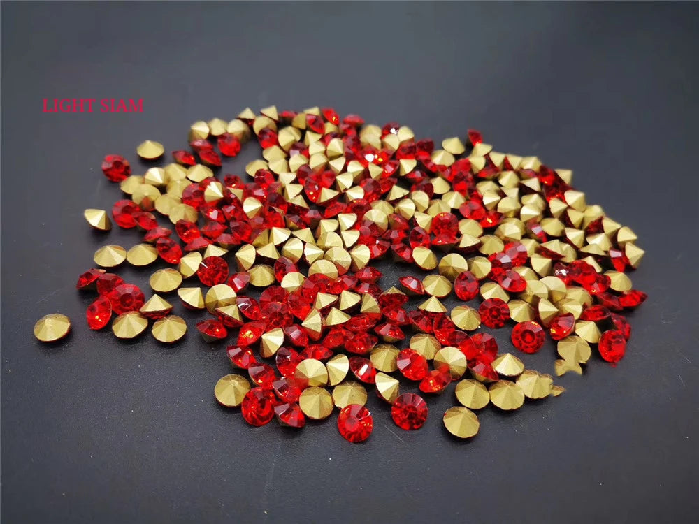 Factory Sales A-Level Bulk Nail Art Decorations Glass Rhinestone Accessories Pointed Bottom DIY Bags Garments Crystal