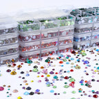 Hot Selling 6 Grid Hotfix Rhinestone Kit Mix Box Nail Charms Crystals Rhinestones Wholesale Stones for Jewellery Making