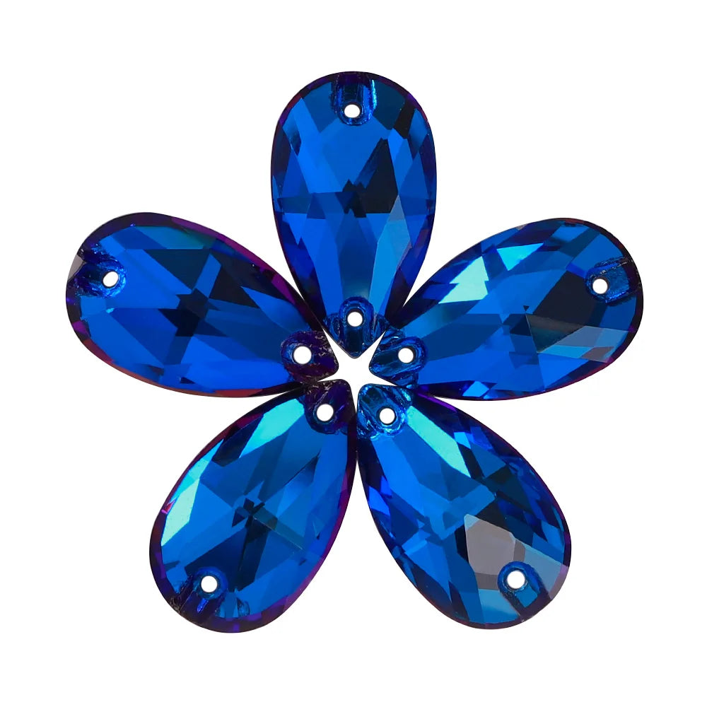 Wholesale  Drop Sew-on Stone K9 Crystal Flat Back  Rhinestones  Crystal for Sewing Glass Fancy Sew on Drop 3230