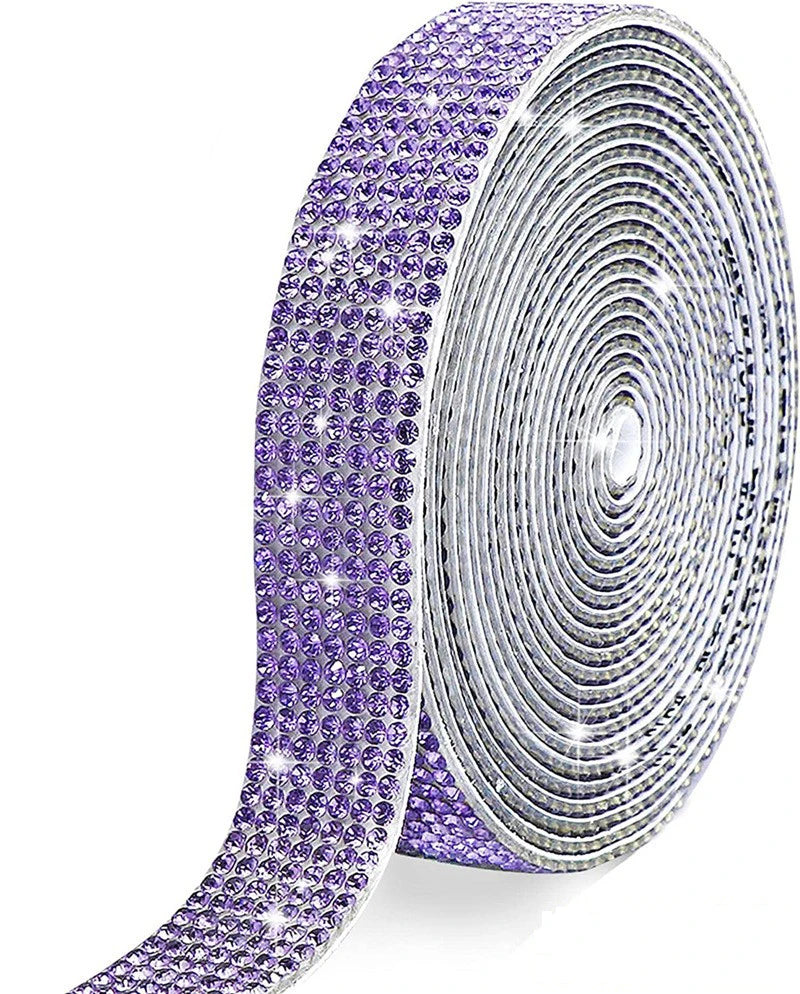 QIYI Wholesale Rhinestone Tape Self Adhesive Rhinestones Trimming Bling Crystal Glass Sheets Roll Wrap Sticker for Tumbler