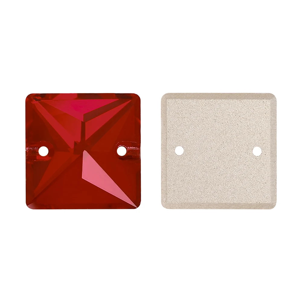 Wholesale Custom Square Sew-on Loose Rhinestones 5A Quality Crystal FlatBack 2 Holes 12 Facets Sewing Bling Decoration