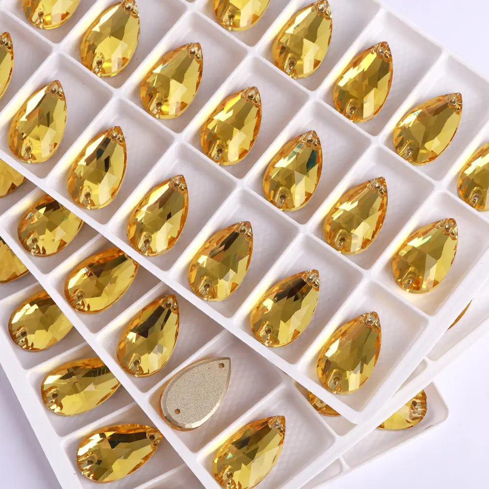 Wholesales Customize New Trend Drop  Shapes Colors Crystal Beads Sewing-On Rhinestones for Jewelry Clothes