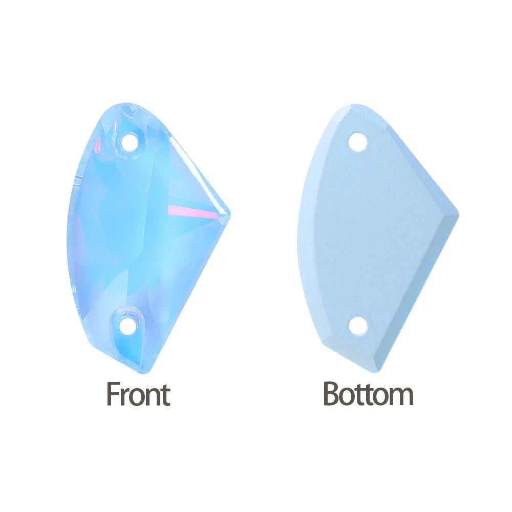 Factory Direct Wholesale Low MOQ Glass Crystal Galactic Sew-On Rhinestones With Two Holes for Garment Decoration 3256