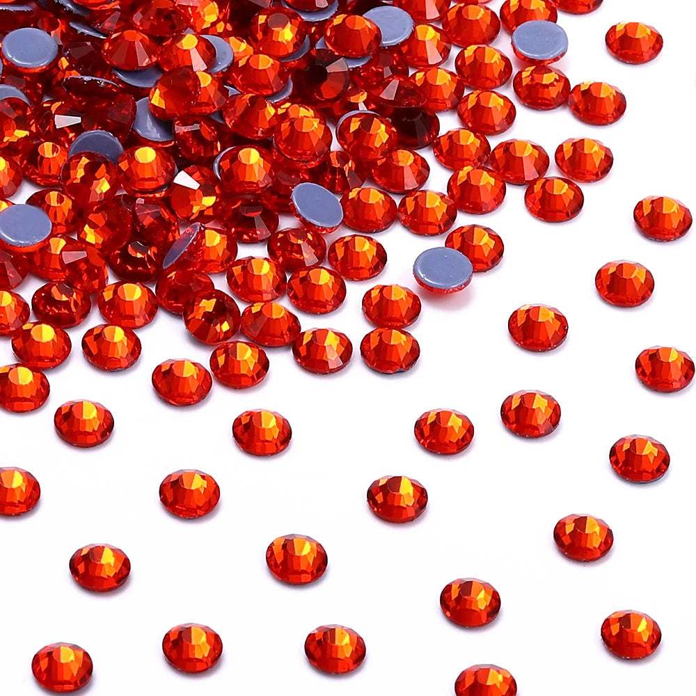 Ready Stock Flat Back Hotfix Glass Crystal Rhinestone Round Hotfix Crystal Stone Girls Love Bling Bling for Clothing Accessories