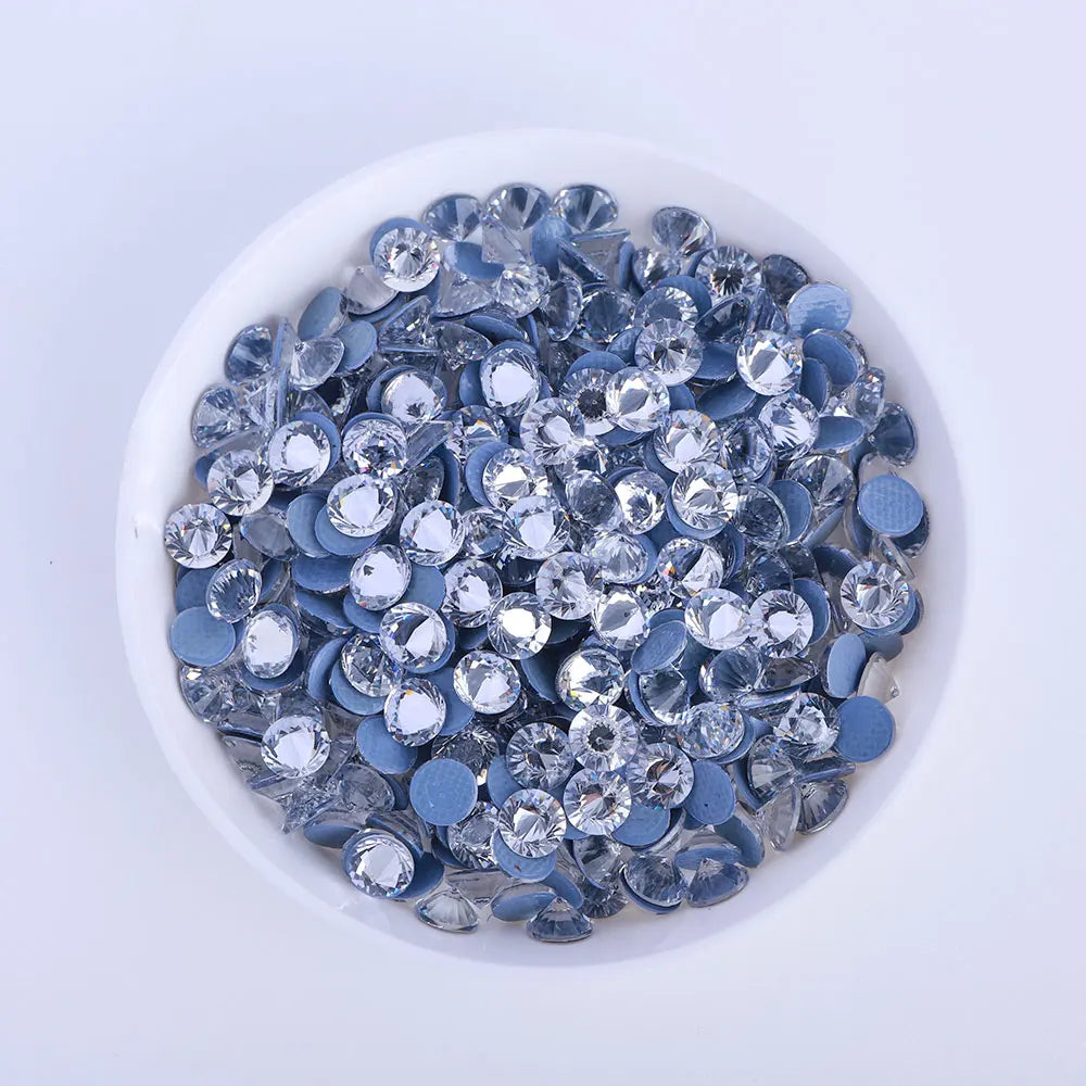 Wholesale HotFix Steeple Glass Rhinestone Crystals Art Rhinestones Flat Back Glass Bling for  Perfume Bottle Rhinestone