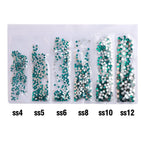 Wholesale 6 Grid Mix Size SS4 SS5 SS6 SS8 SS10 SS12 Crystal AB Rhinestone Flat Back Nail Glass Rhinestones for Fashion Jewelry