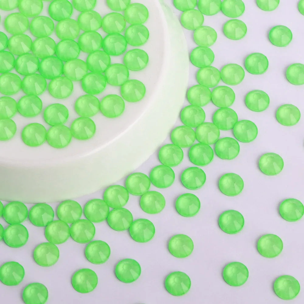 2024 New Design Wholesale Green Colors 30 Kinds Green Rhinestone Rhinestone Non Hotfix Flat Back Crystal Glass  for GYM Clothing