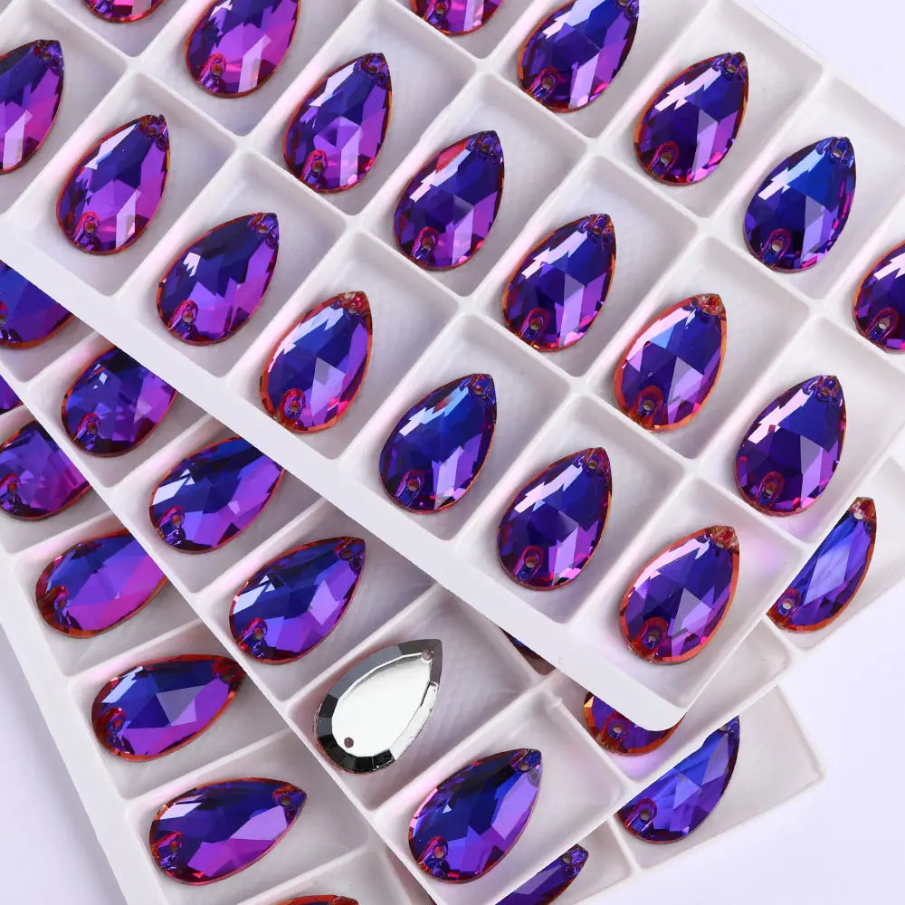 Wholesales Customize New Trend Drop  Shapes Colors Crystal Beads Sewing-On Rhinestones for Jewelry Clothes