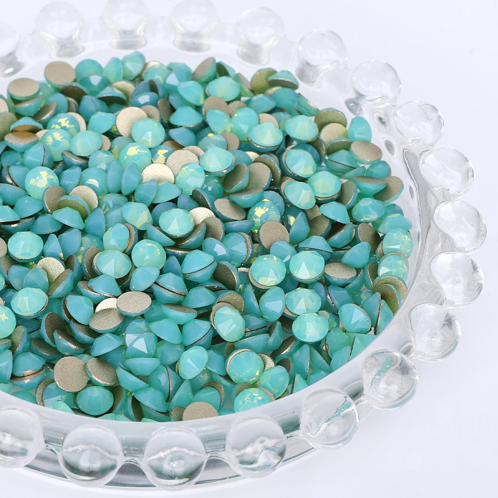 SS10-SS40 Colorful Non Hotfix Rhinestones Golden Base Flat Back Bling Glitter Glass Stones Crystal Strass Diamond for Nail