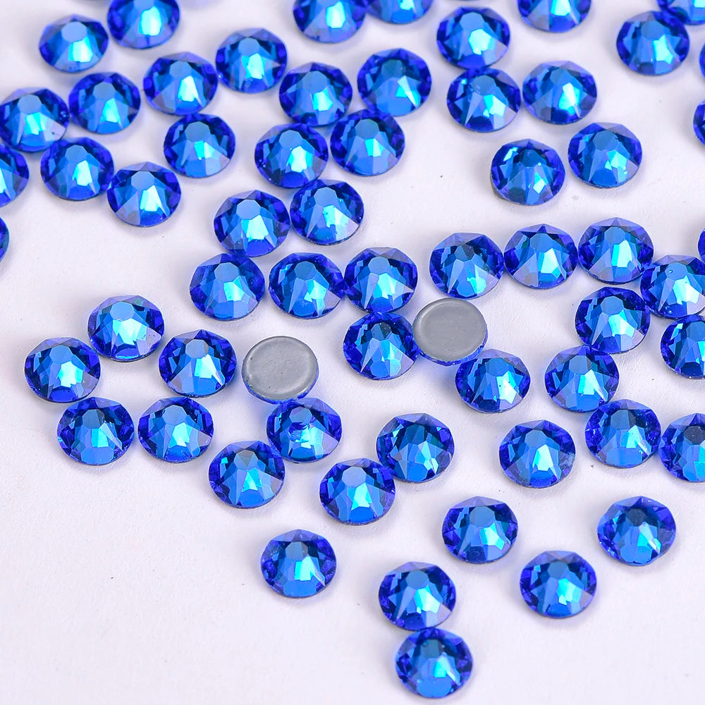 Strass Sewing Fabric Crystal Garment Hotfix Diamond Rhinestone Small Clear Flatback Wholesale 70 Colors AB 8 Big and 8 Glass