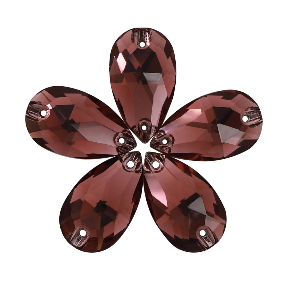 Wholesale  Drop Sew-on Stone K9 Crystal Flat Back  Rhinestones  Crystal for Sewing Glass Fancy Sew on Drop 3230