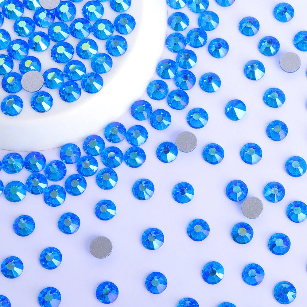 QIYI Wholesale 14400pcs Bulk Package Flatback Rhinestones Glitter Bling Glue on Luminous Rhinestones for Accessories