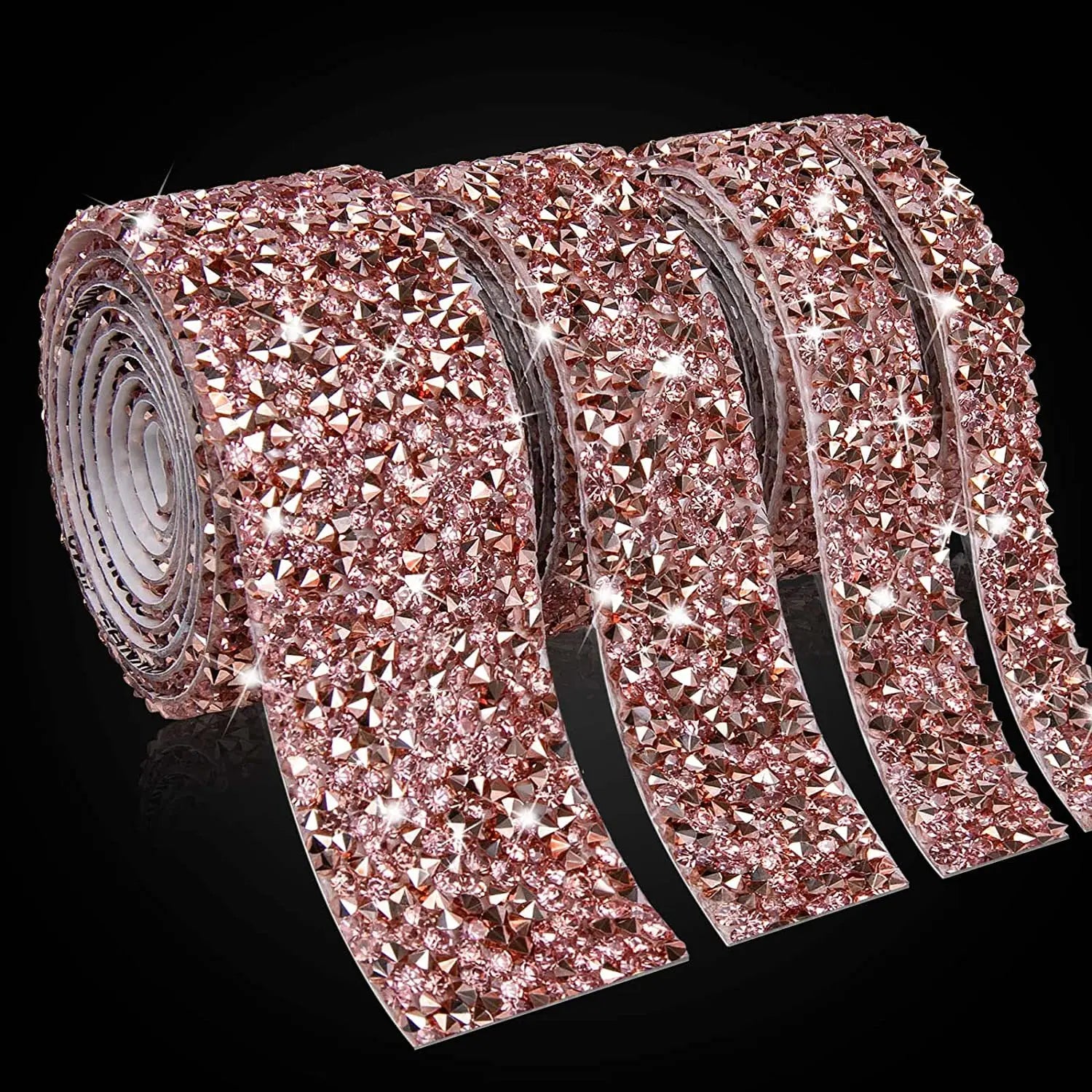 QIYI Wholesale Rhinestone Tape Self Adhesive Rhinestones Trimming Bling Crystal Resin Sheets Roll Wrap Sticker for Tumbler