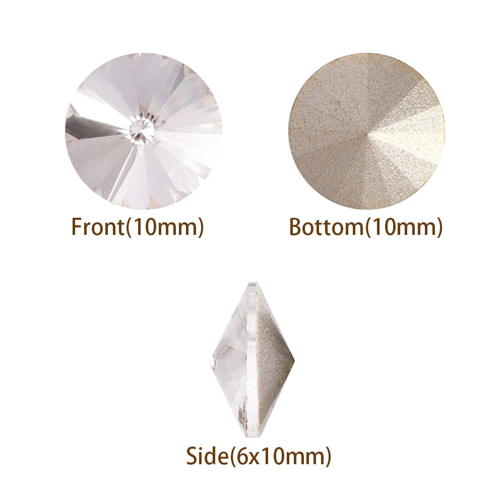 1122 QIyi  New Product Explosion Rivoli Shape Eco-friendly Materials Trendy Design K9 Glass Point Back Rhinestone for DIY