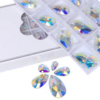 Factory Whosale Mixsize Drop Sew-on Rhinestones  Bulk Flatback Coloful Rhinestones Sewing Strass Bling for Jewelry Dress