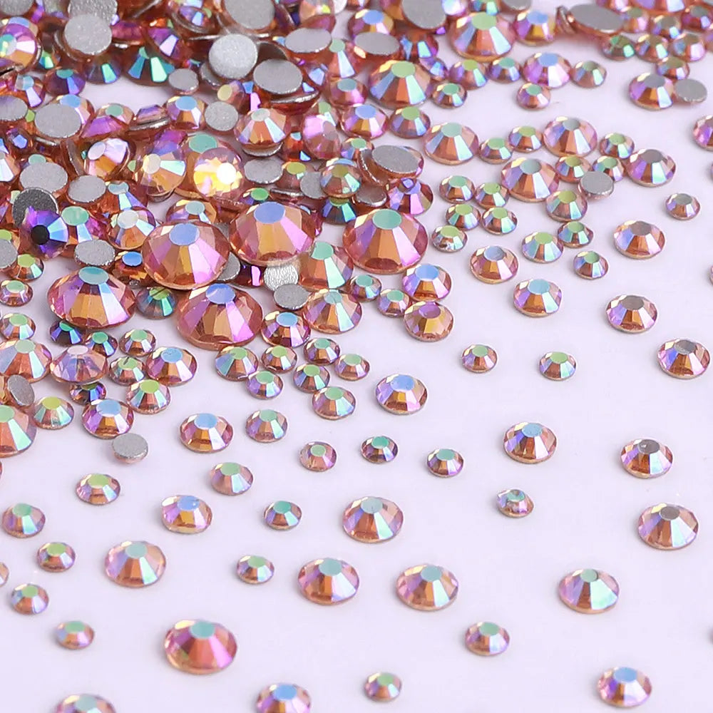Factory Direct Wholesale Mix Size SS4-SS20 1440pcs/bag High Quality Colorful Glass Rhinestones Grade AAAAAA 12 Facets Flatback