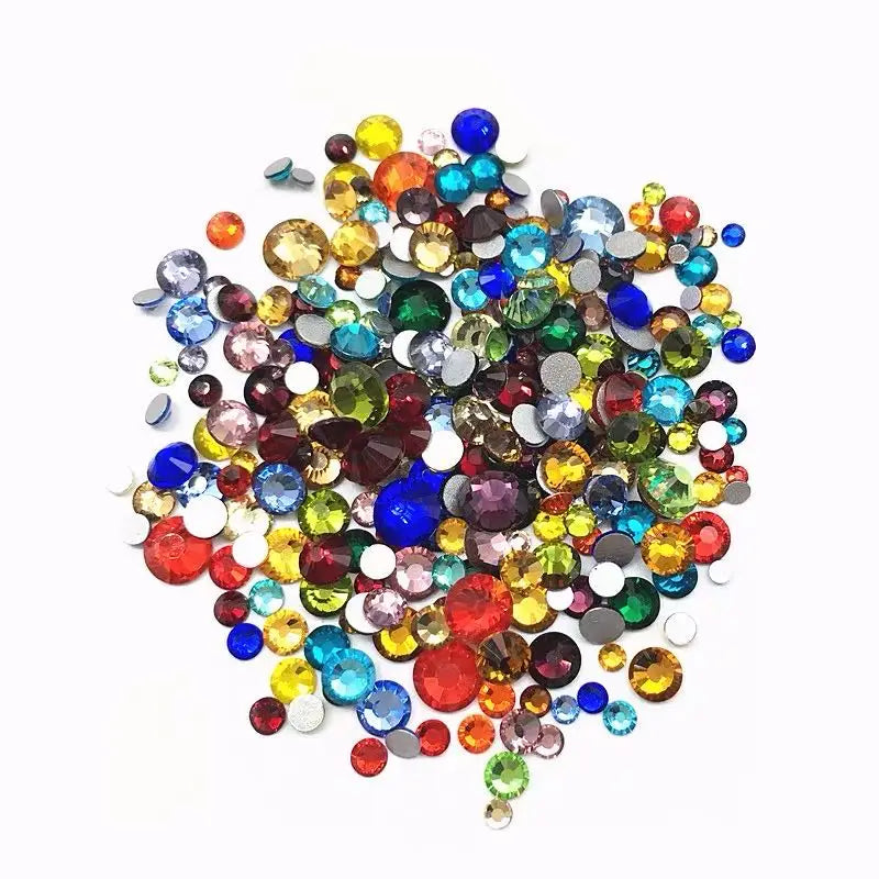 AB Crystal Hotfix Rhinestones Bulk Flatback Glass Iron-On Gems for DIY Garment Bags & Dress 14400 Pcs SS10 on Shirt Fabric