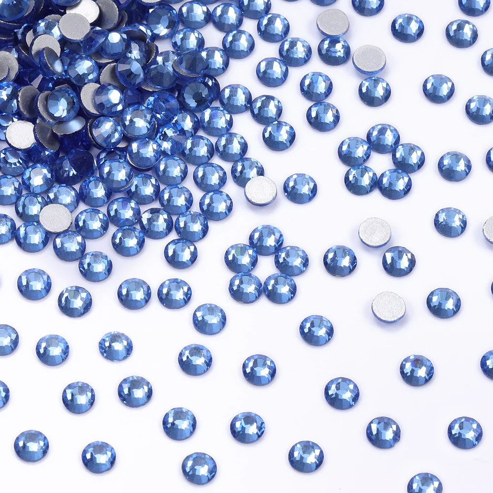 Wholesale Rhinestones 100 Colors Ss06-ss34 Crystal Rhinestone Non Hotfix Flat Back for Top Decoration Accessories