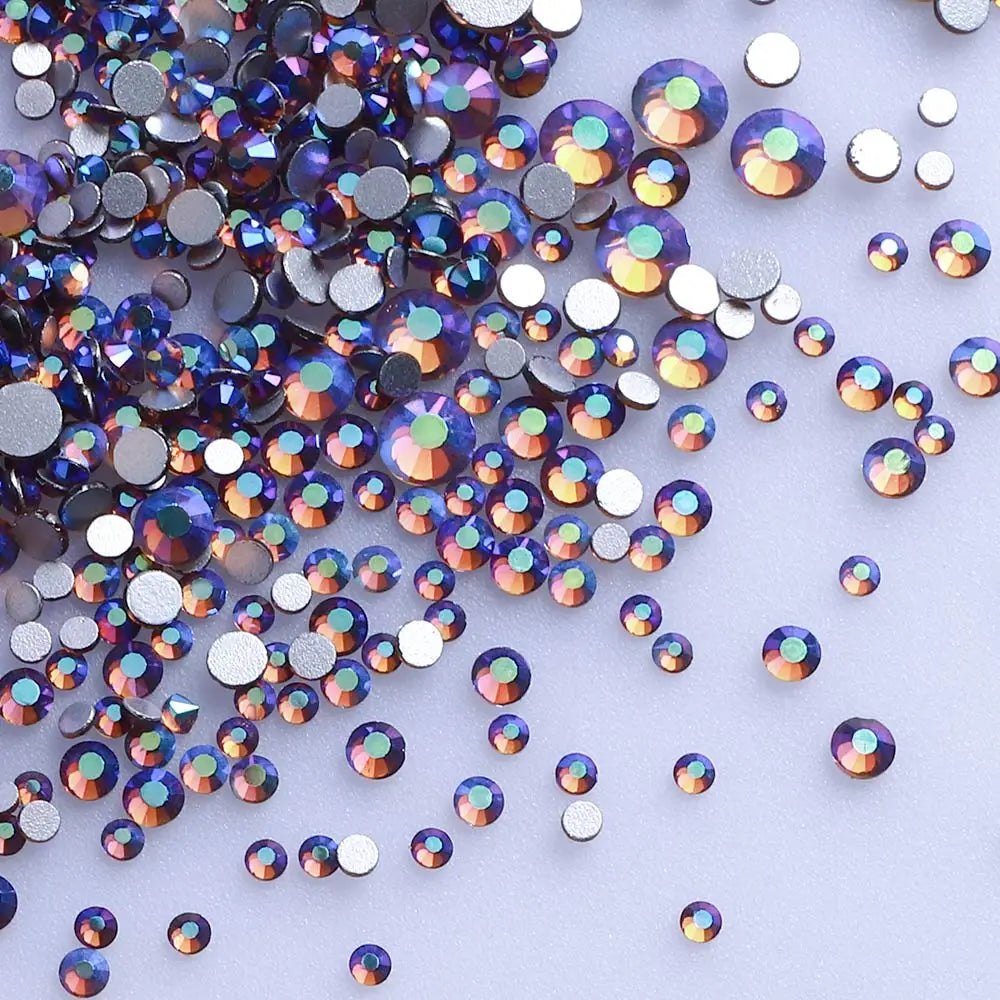 Factory Direct Wholesale Mix Size SS4-SS20 1440pcs/bag High Quality Colorful Glass Rhinestones Grade AAAAAA 12 Facets Flatback