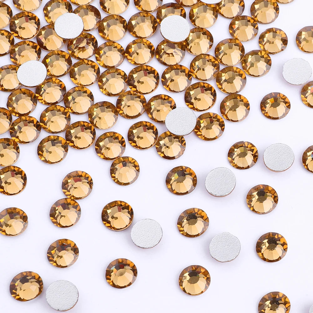 Wholesale 14400pcs Glass Crystal Glue on Rhinestones Bulk Non Hotfix Flatback Rhinestones for Wedding Accessories