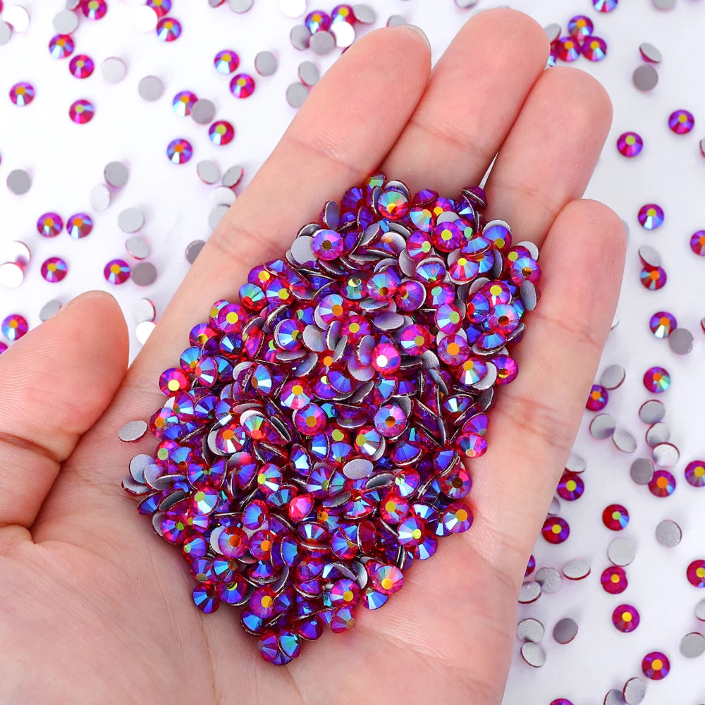 2024 New Design 10 Kinds Red Colors S6-SS30 Bulk Rhinestones Crystal Angola Red Rhinestones Glass Rhinestone for Clothing