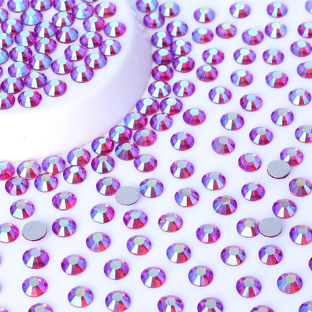 QIYI Wholesale 14400pcs Bulk Package Flatback Rhinestones Glitter Bling Glue on Luminous Rhinestones for Accessories