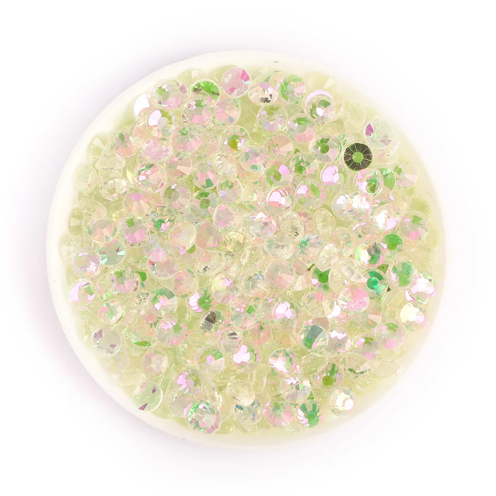 QIYI Factory Direct Wholesale Aurora SS3-SS30 Flat Back Non Hotfix Glitter Diamond Stone Bulk Rhinestones for Nail Charms