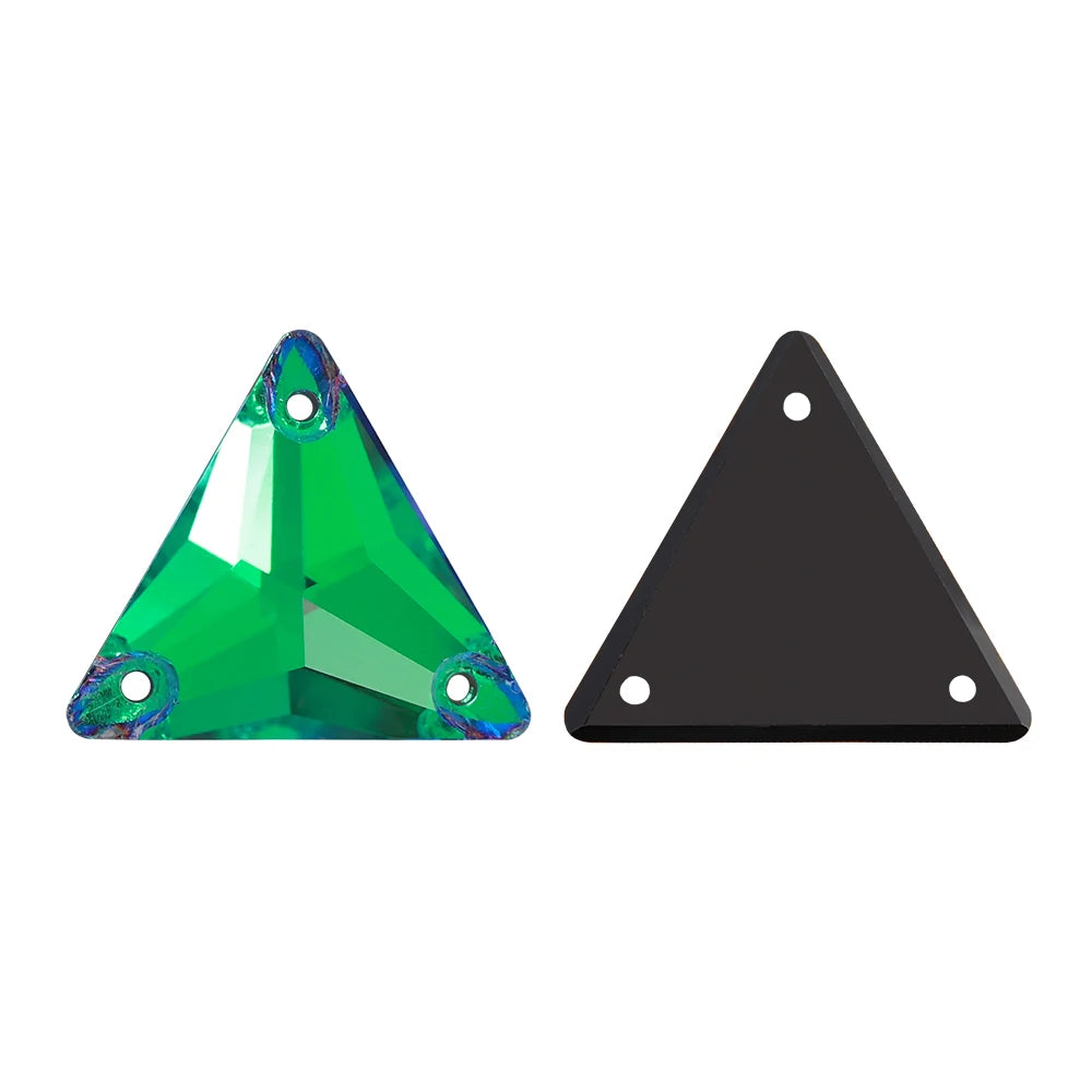 Triangle 12mm 16mm 22mm 80+Colors Sew on Rhinestones 3270  Flat Back Bling Bling Diamond Stone for Fashion Jewelry Clothes