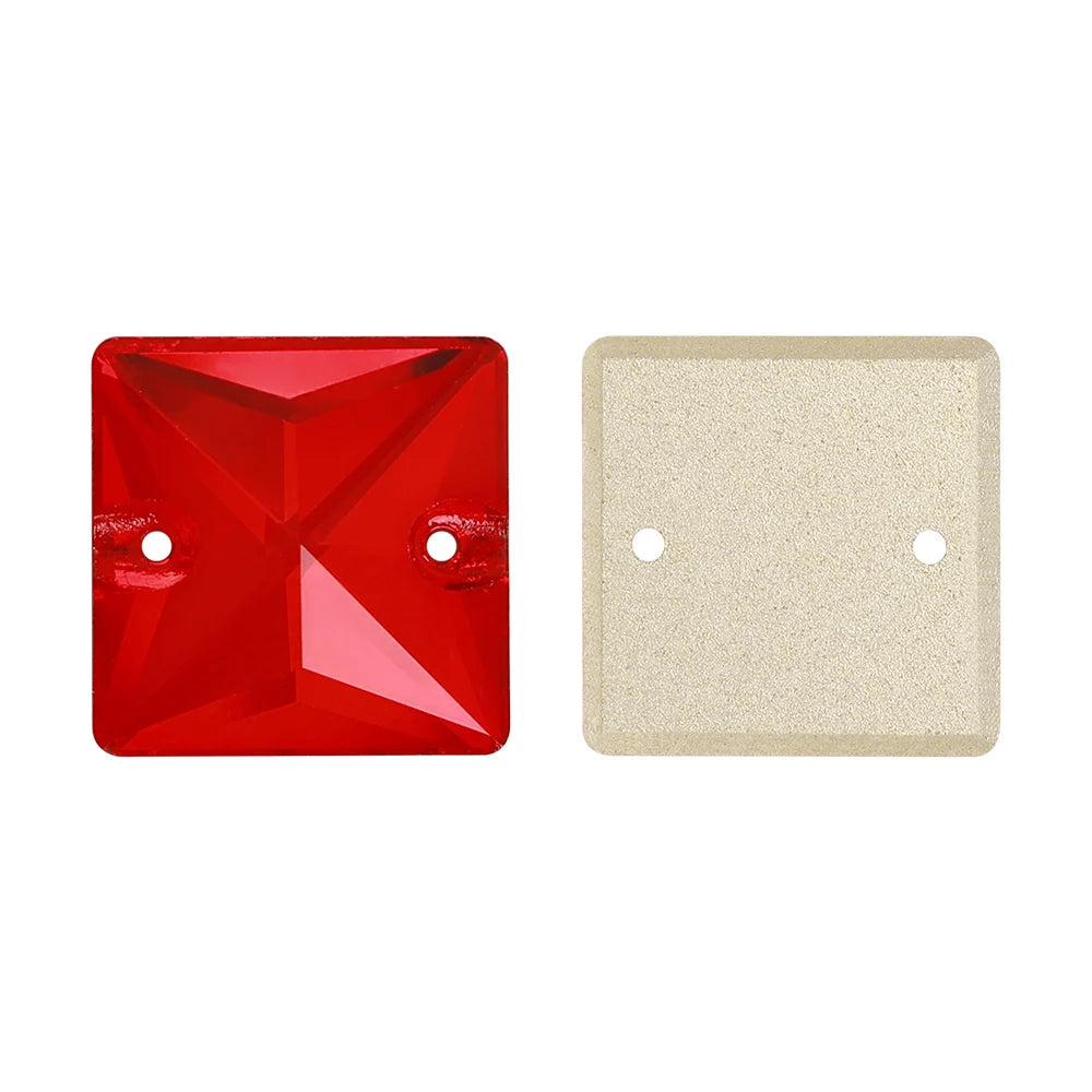 Wholesale Custom Square Sew-on Loose Rhinestones 5A Quality Crystal FlatBack 2 Holes 12 Facets Sewing Bling Decoration