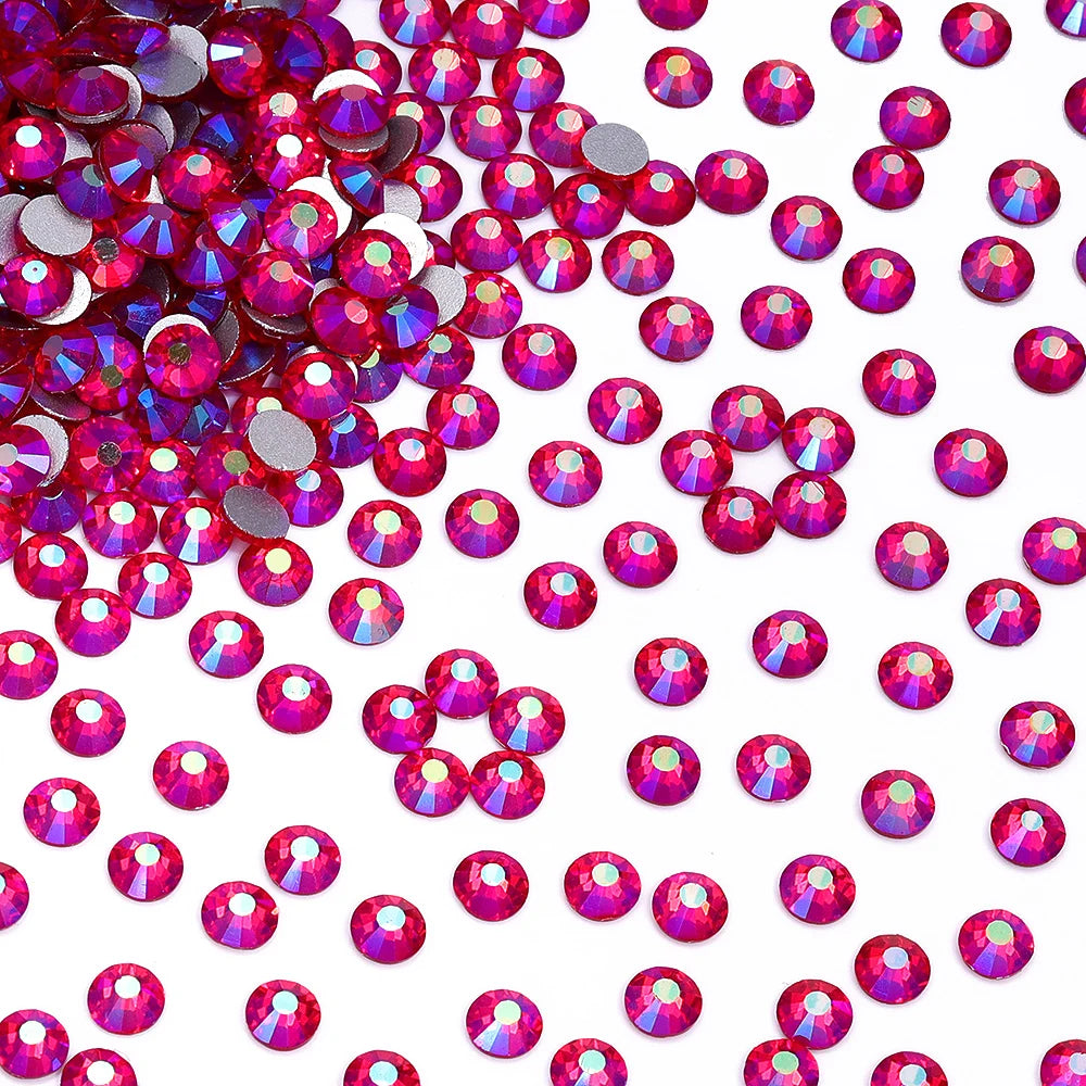 Wholesale Over 200 Colors Non Hotfix Rhinestones SS6-SS30 Glass Crystal Flatback Regular Cut Rhinestones for Shoes and Nails Art