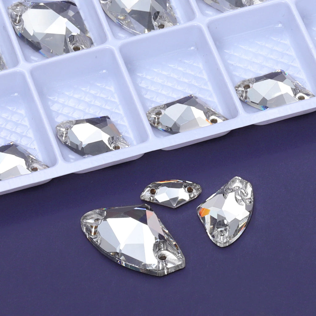 High Quality  Mixedsize Galactic Sew-on Glass Rhinestones  Flatback 2 Holes Bulk Sewing Strass for Bags & Garment Jewelry Bling
